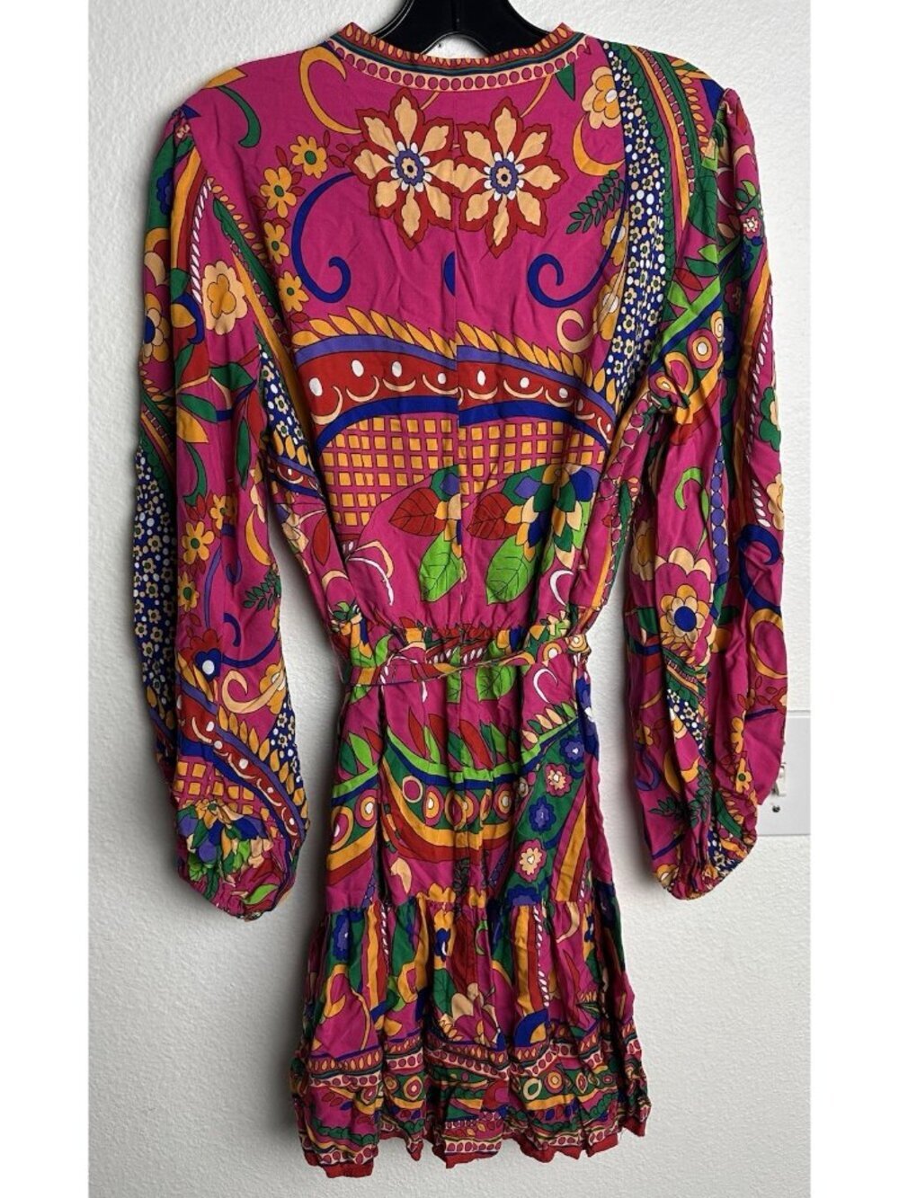 Adrianna by Adrianna Papell Abstract Printed Surplice V-Neck Long Sleeve Dress - Picture 4 of 16